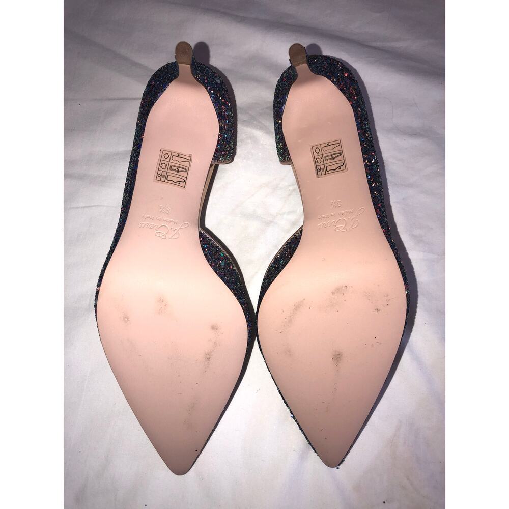 Jcrew D'Orsay Pump Glitter Size 8.5 Pink Green Holographic Wedding Formal Fairy - Picture 11 of 12